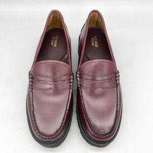 GH Bass Weejuns Womens 10 Whitney Super Lug Penny Loafer Oxblood Leather Slip On